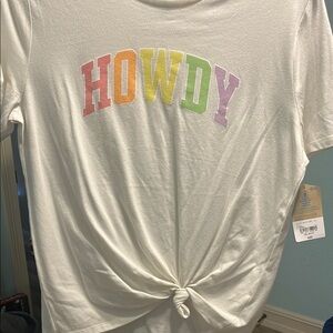 Kids White 'Howdy' Graphic T-Shirt